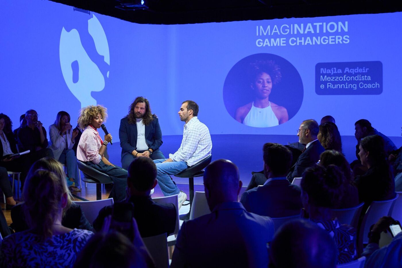 Panel sul palco di ImagiNATION Game Changers a Factory NoLo